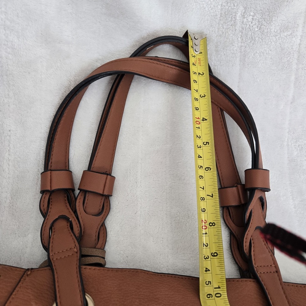 Boho Whipstitch Tassel Tote Camel‎ Pebbled Faux Leather Slouchy Western Chic Bag - Picture 14 of 16